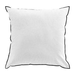 Coussin avec surjet en coton recyclé - Blanc