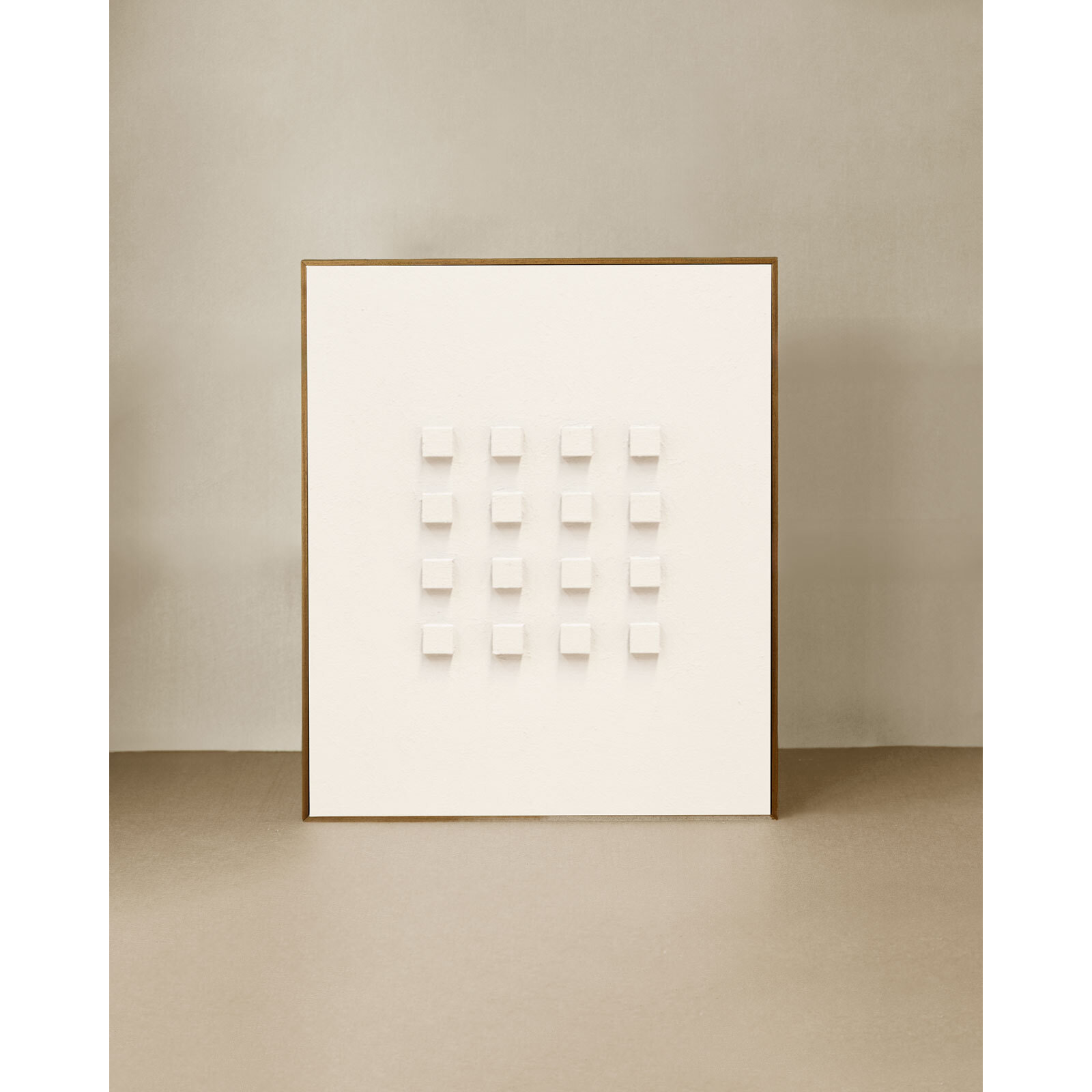 Cuadro blanco decorativo sobre algodón con bastidor de madera pintado artesanalmente con pintura al óleo de varias medidas