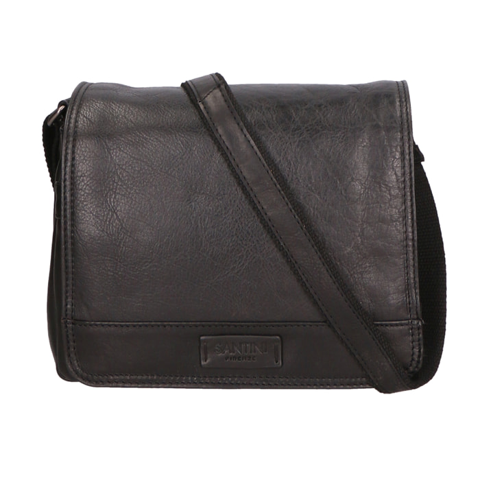 Borsa a tracolla unisex In Vera pelle Made in Italy 23x18x10 cm