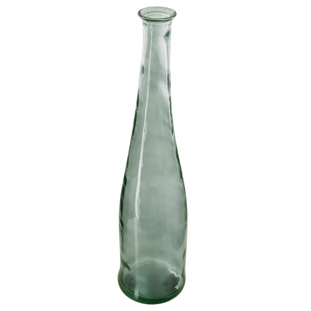Vase long verre recyclé vert kaki H80cm