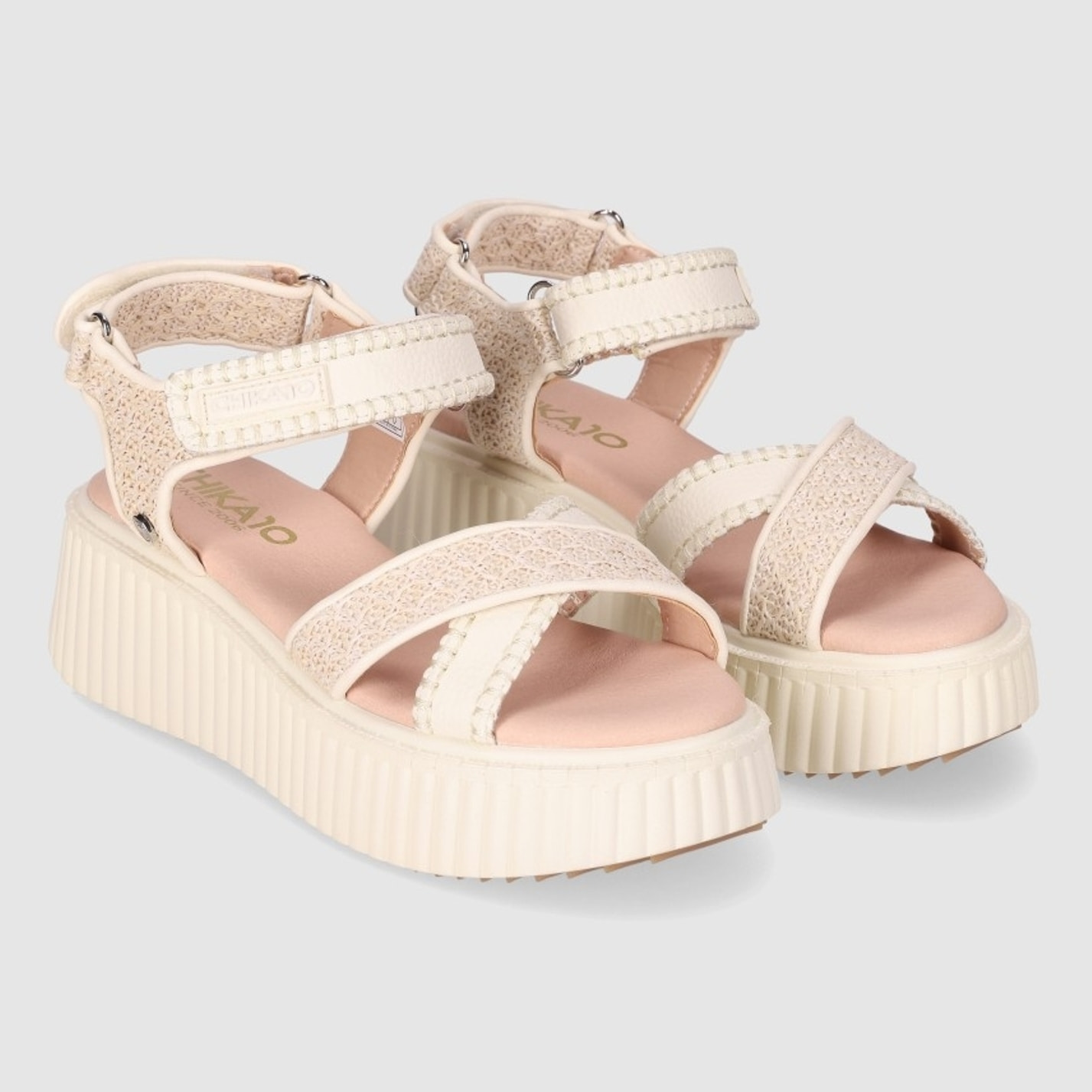 Sandalias - Beig - Tacón: 5 cm