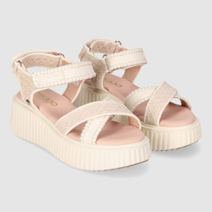 Sandalias - Beig - Tacón: 5 cm