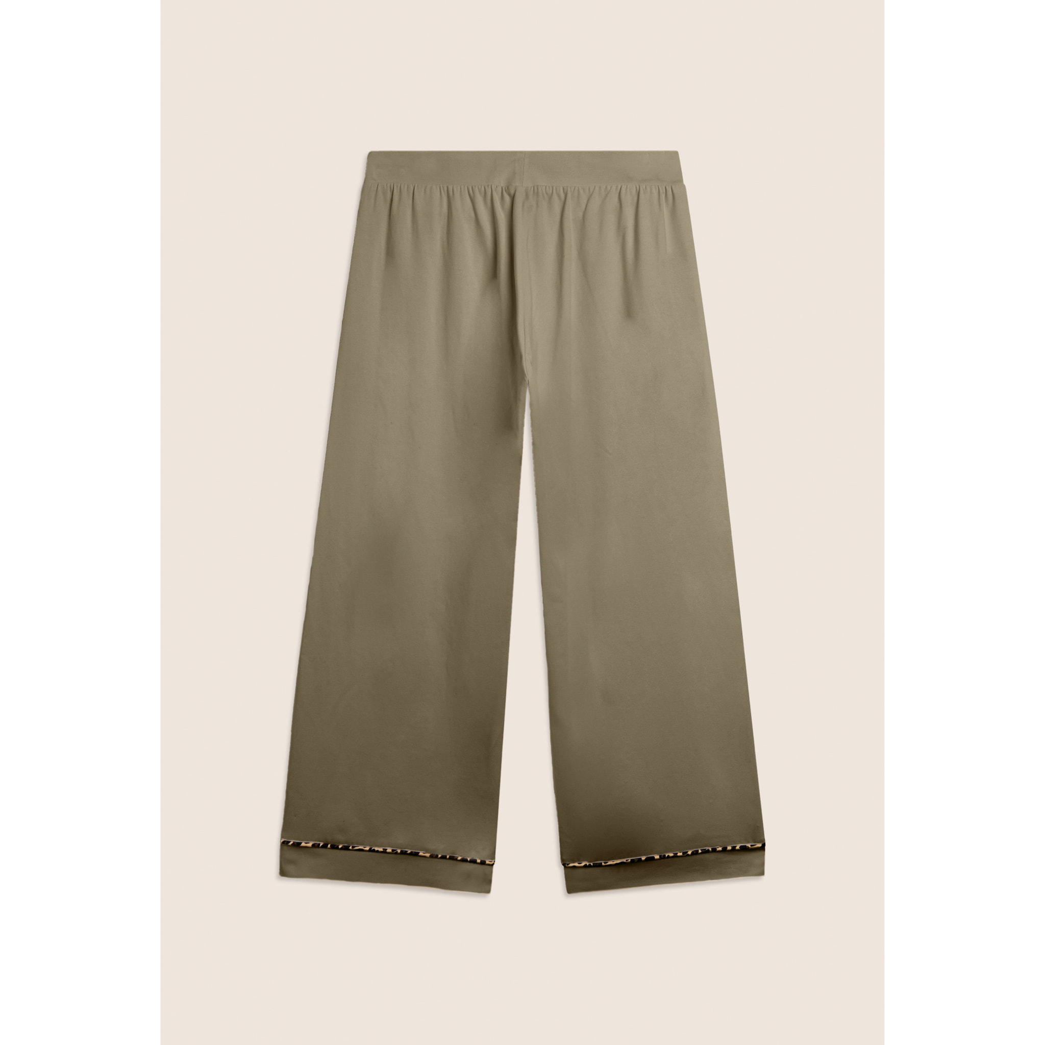 Pantaloni cropped wide leg con dettaglio animalier