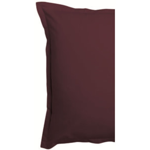 Lot de 2 taies Volant Plat Pique Grenat