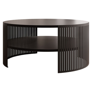 Cruz - table basse ronde - noir - 1 niche - 75 cm - Noir