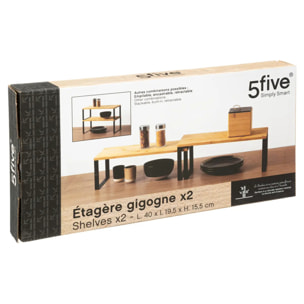 2 étagères gigognes "Nera" en bambou