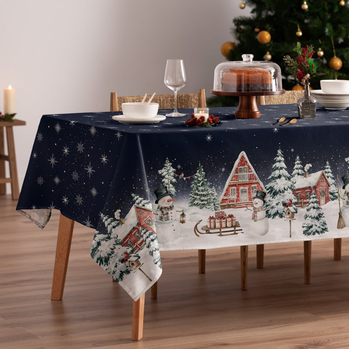 Nappe antitache SNOWTOWN BLEU - 100% Coton