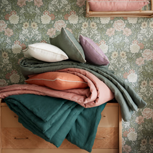 Housse de coussin matelassé en lin, ARTY, Violet lias