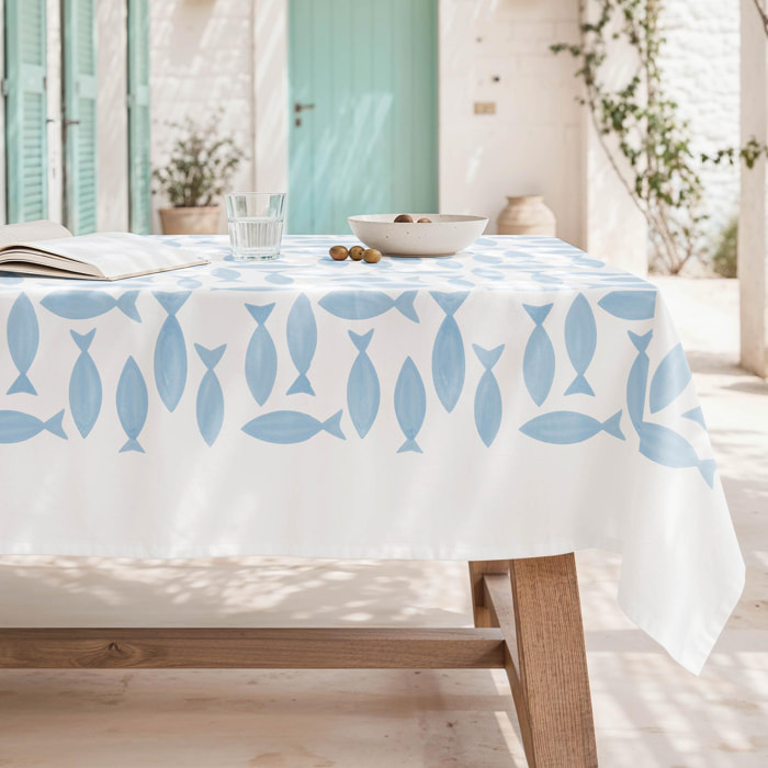Nappe anti-taches NERINA BLEU - en 100 % coton