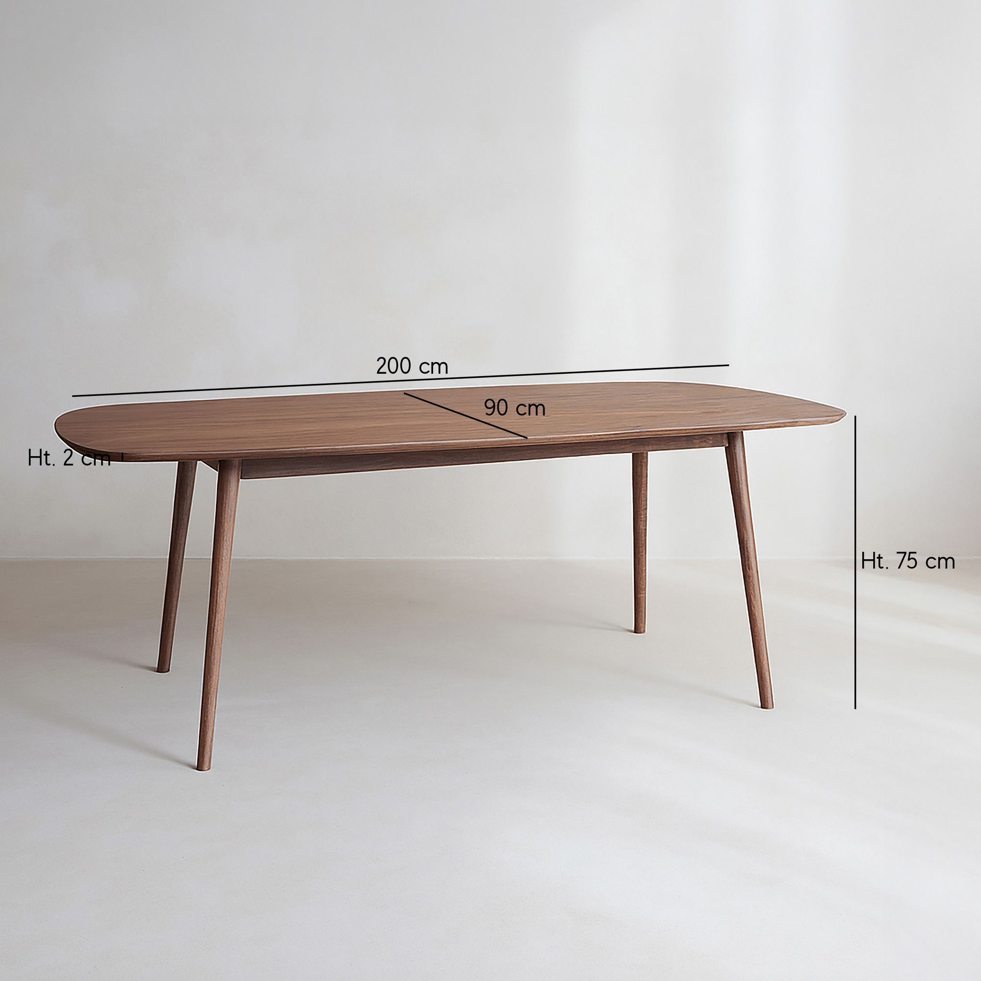 Ensemble table rectangulaire effet bois et 6 chaises marron