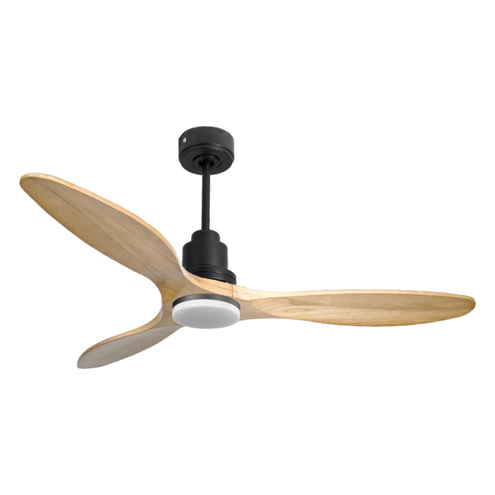 Ventilateur de plafond Réversible  Thermostat Dimmable Wifi Moteur à courant continu Toits en pente Télécommande Lumière à trois tons Hypersilence Mémoire