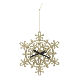 Décoration de sapin flocon or nude 14cm