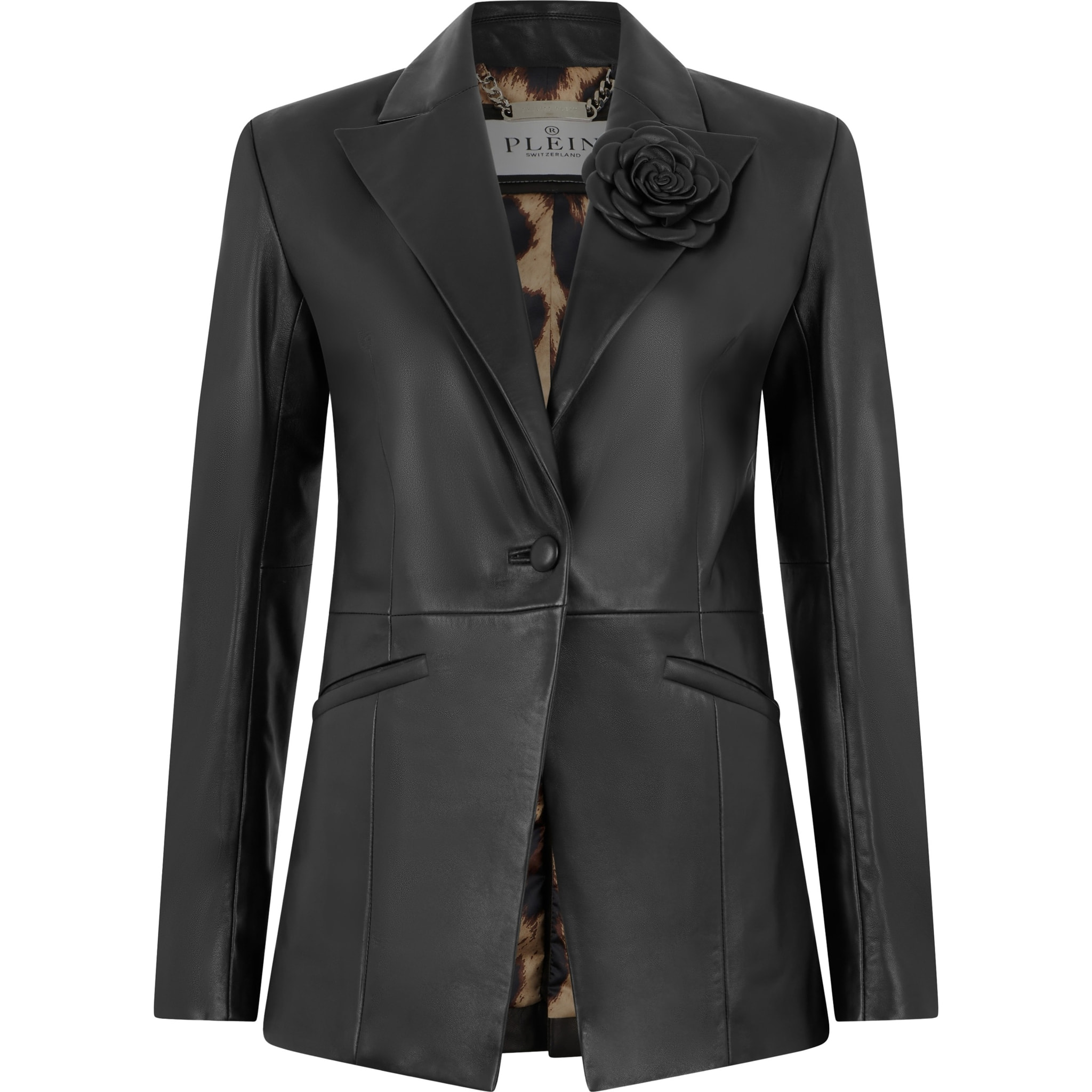 PHILIPP PLEIN Blazer de cuero FLOWER