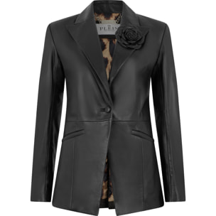 PHILIPP PLEIN Blazer de cuero FLOWER