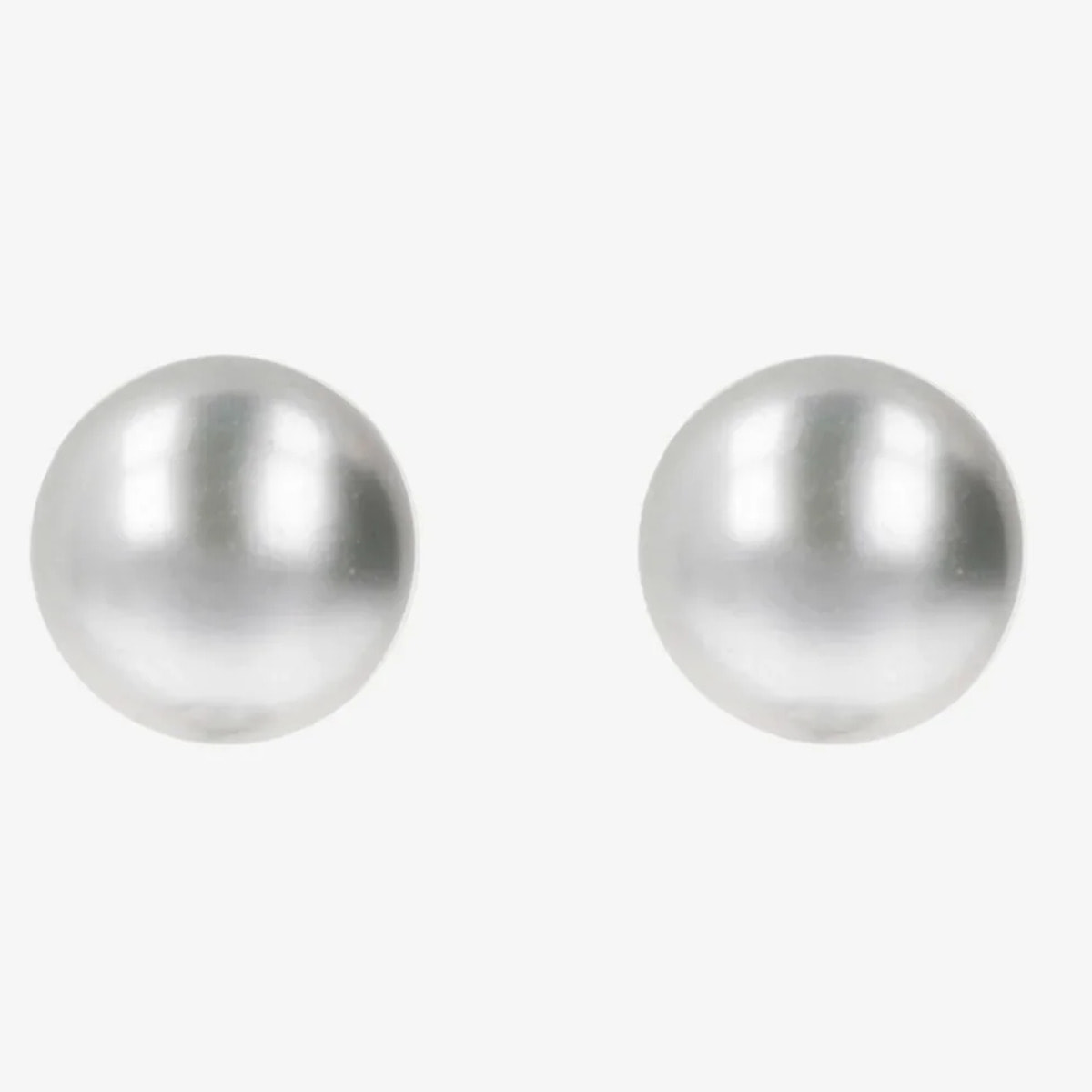 PERLAVIVA - Orecchini a Bottone in Argento placcato Platino con Perle d'Acqua Dolce Rosa Ø 4/4.5 mm