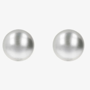 PERLAVIVA - Orecchini a Bottone in Argento placcato Platino con Perle d'Acqua Dolce Rosa Ø 4/4.5 mm