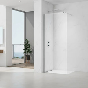 Project paroi de douche à l'italienne 70 cm avec accessoires de montage, chrome brillant (SATBWIPRO70)