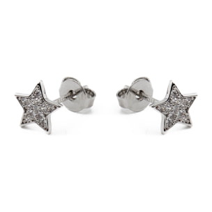 Pendientes de Circonita Brillante acabados en rodio