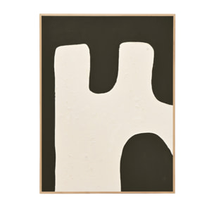 Tableau noir et blanc décoratif sur coton avec cadre en bois peint à la main à la peinture à l'huile en différentes tailles