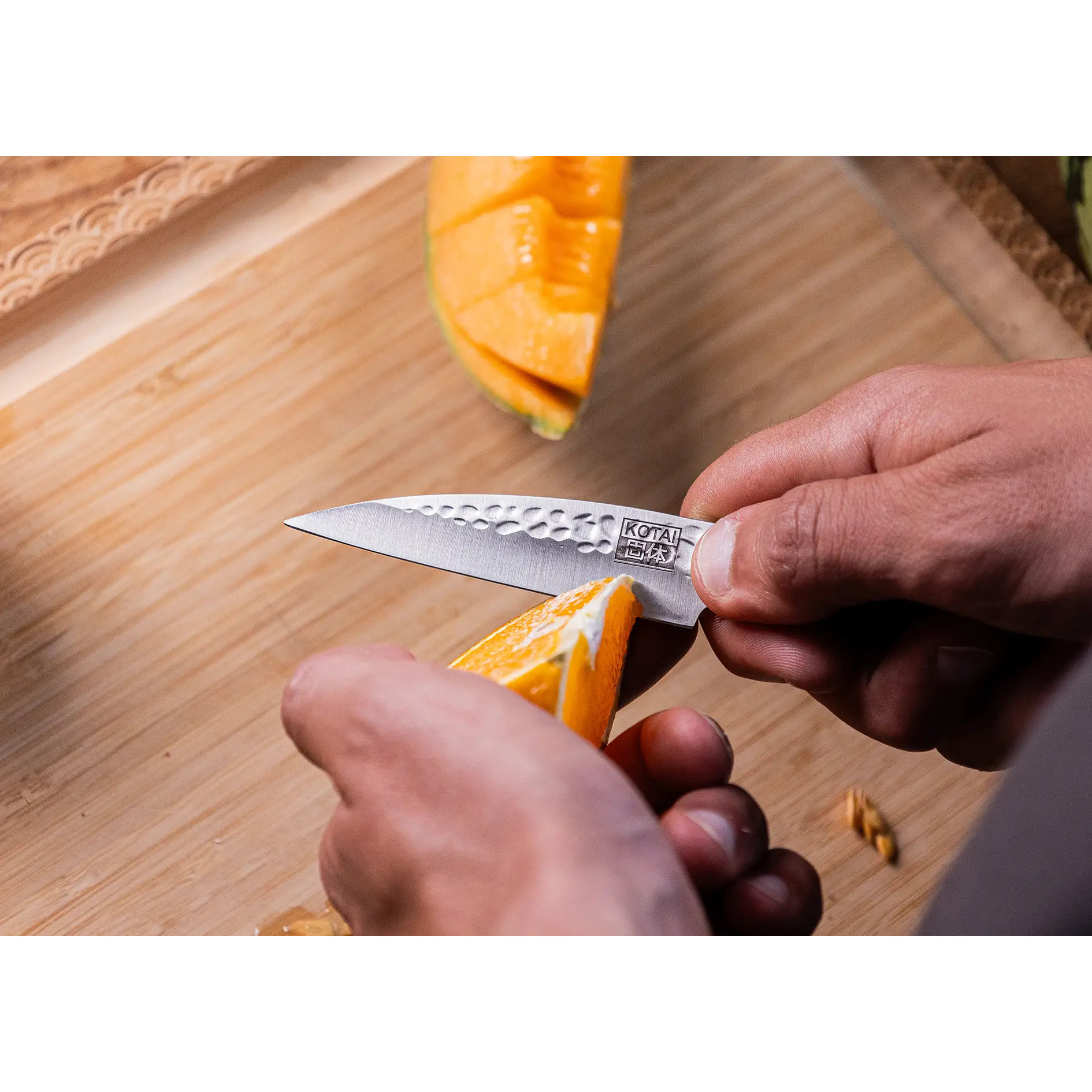 Coltello spelucchino martellato | acciaio 440C | L: 9 cm