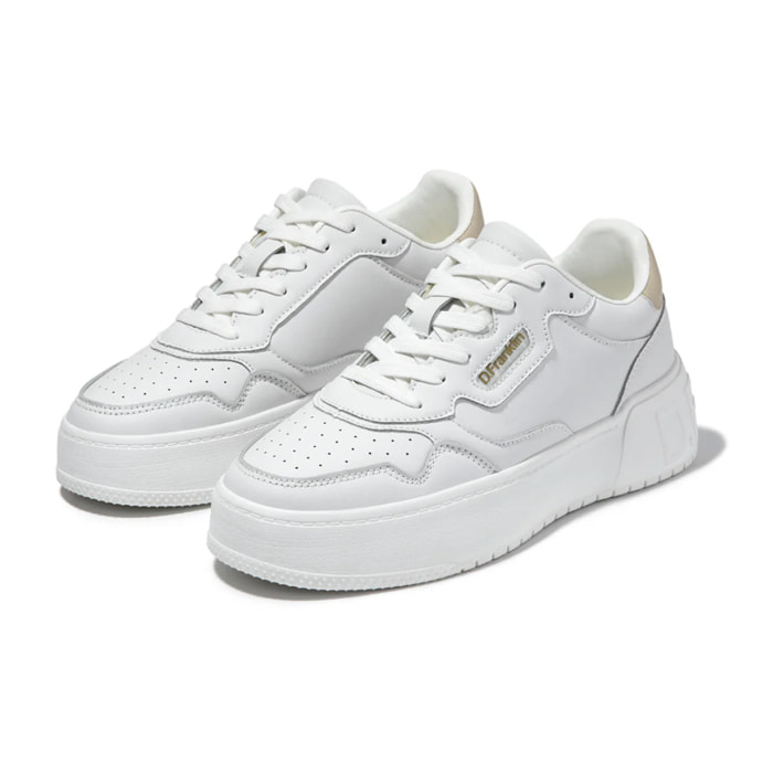 Zapatillas Deportivas Casual Mujer Court Basic Oro D.Franklin