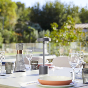 Lampe de table sans fil ROBY Gris H30cm