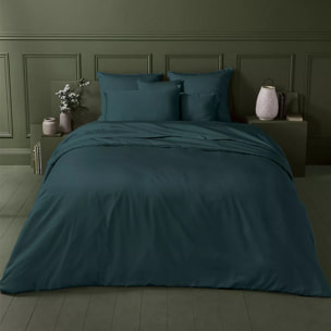 Drap housse b30 satin de coton 115 g/m² uni canard Ava uni vert anglais
