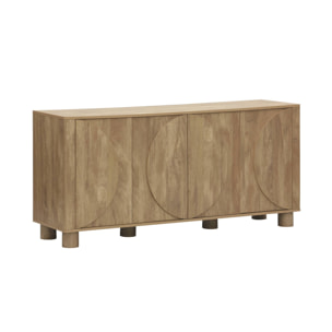 Buffet décor bois 4 portes 155cm PONDI