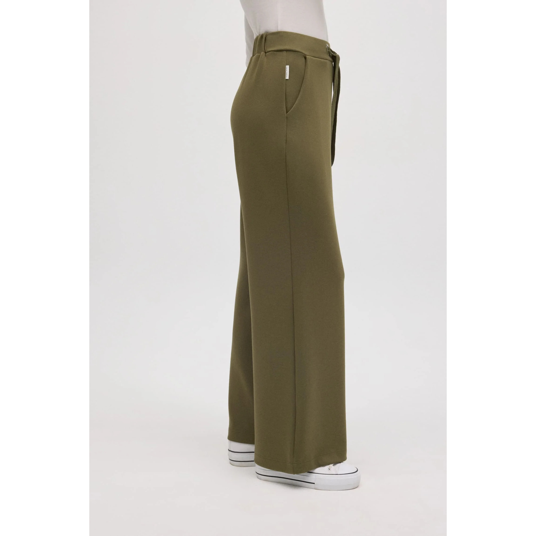 Pantaloni dritti fluidi verdi