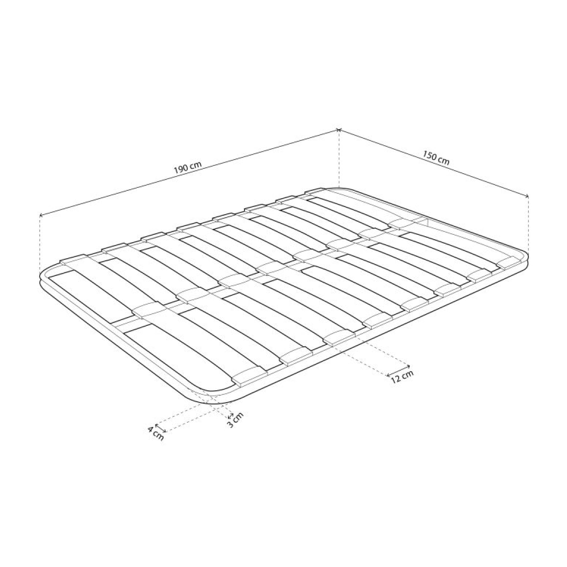 Somier láminas RX Graphite - Sin patas