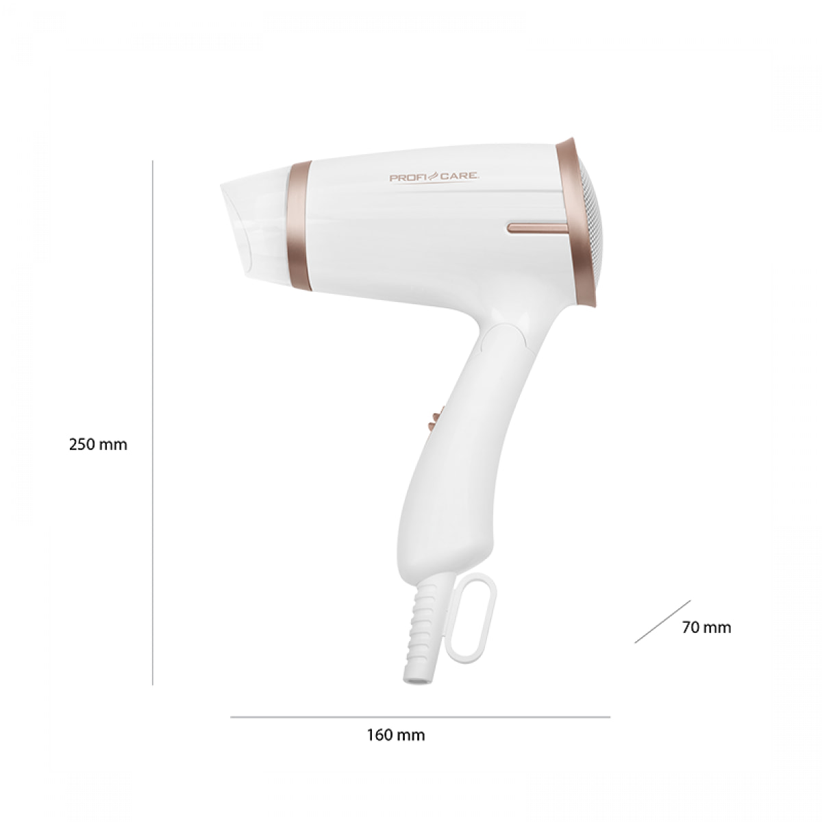 Sèche-cheveux pliable 1400W Proficare blanc PC-HT 3009 Blanc