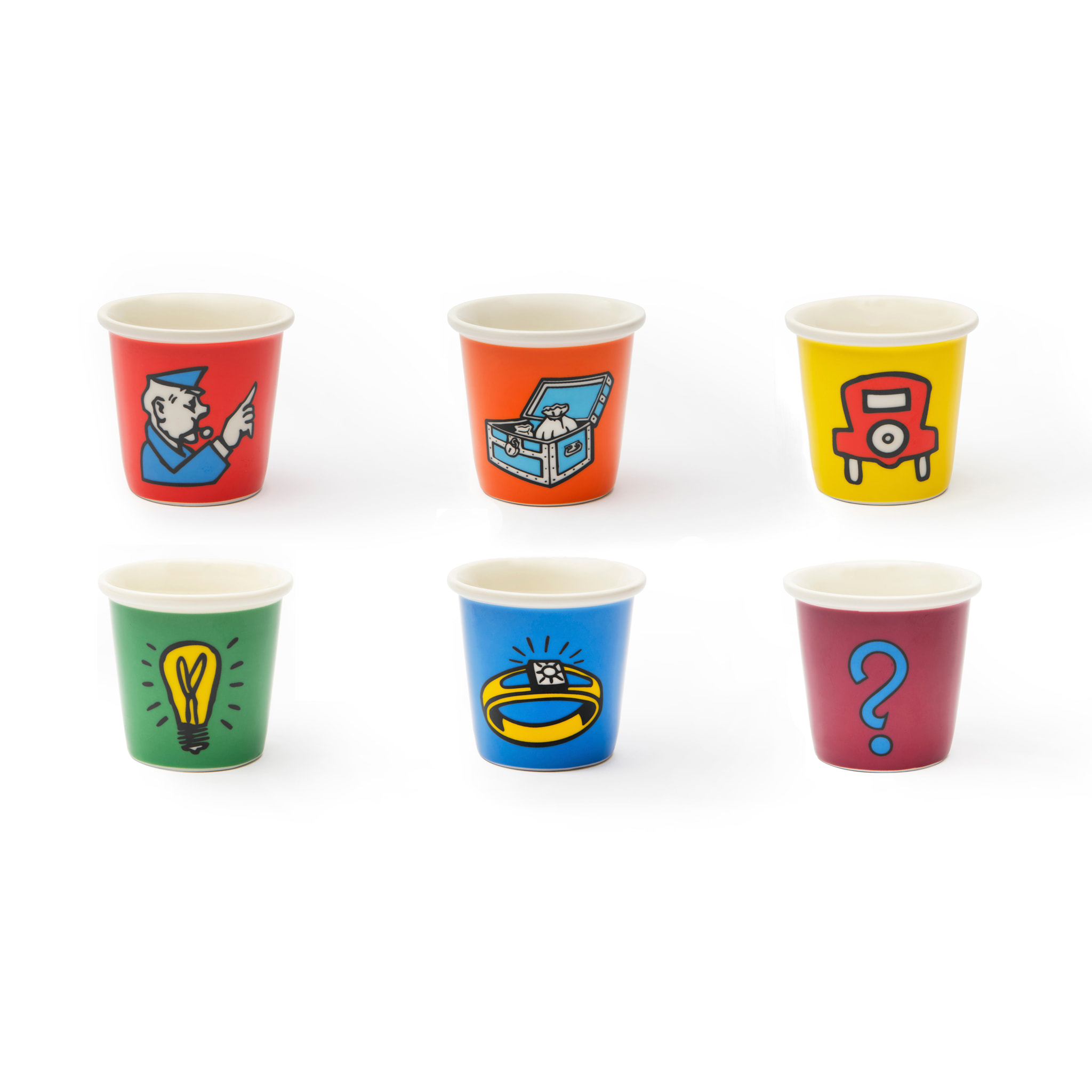 Set 6 Verres à Café Excelsa – Monopoly, New Bone China Multicolore