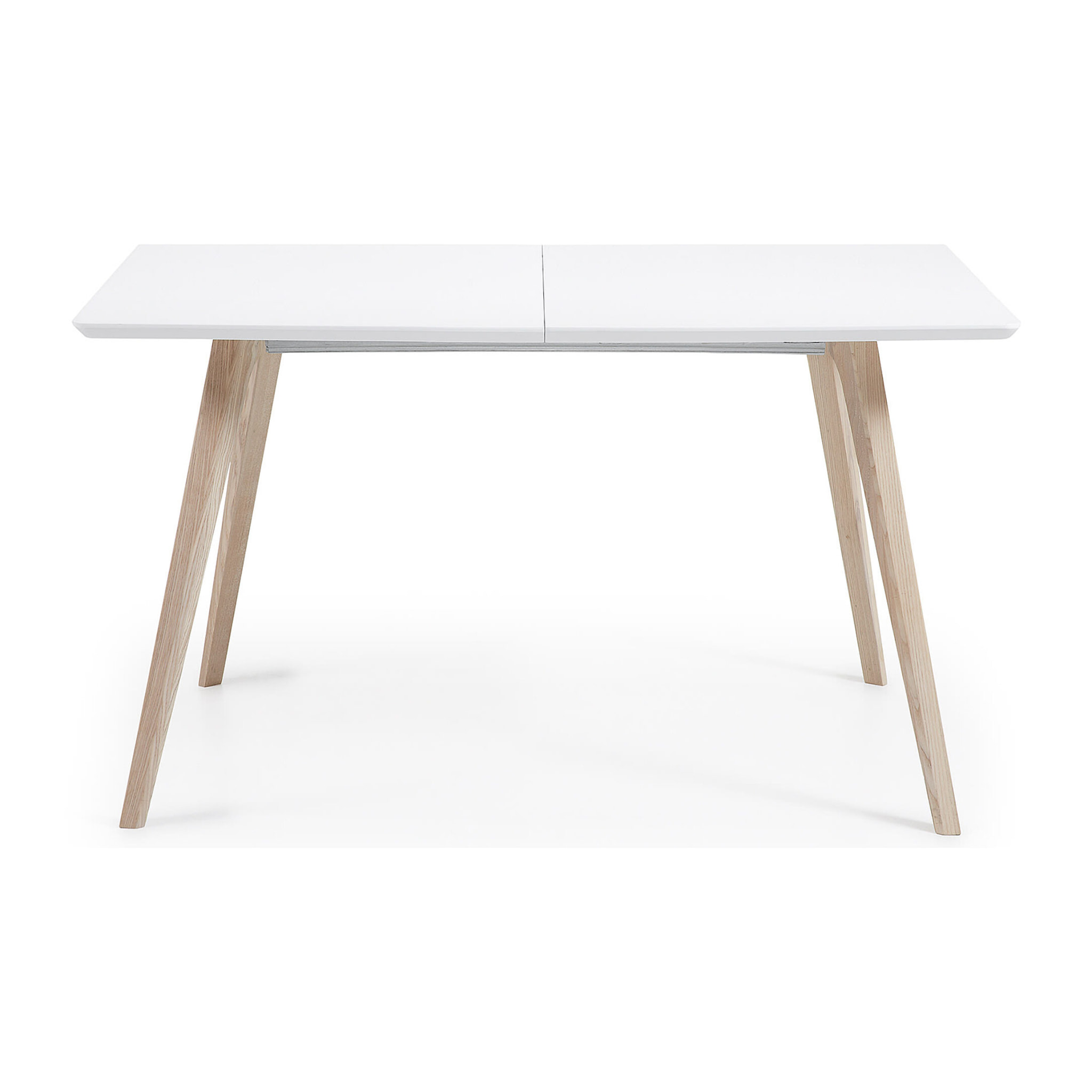 Mesa extensible Eunice 140 (220) x 90 cm con lacado blanco patas madera maciza de fresno