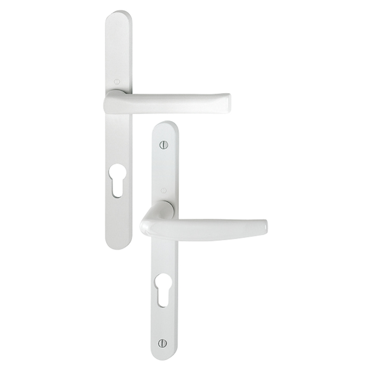 Ensemble de porte-fenêtre plaque étroite Atlanta 113KH/300LMSGL/1530 HOPPE Saillie réduite 195mm Blanc 9010 Clé i Entr.92 C.8 - ép.78/87 - 3464556