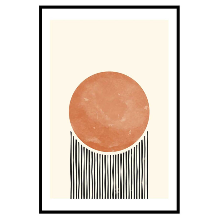 Affiche encadrée abstraite jungle colorée Affiche + cadre en métal - Noir