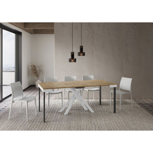 Consolle allungabile 90x40/196 cm Krack Small Evolution quercia natura telaio bianco