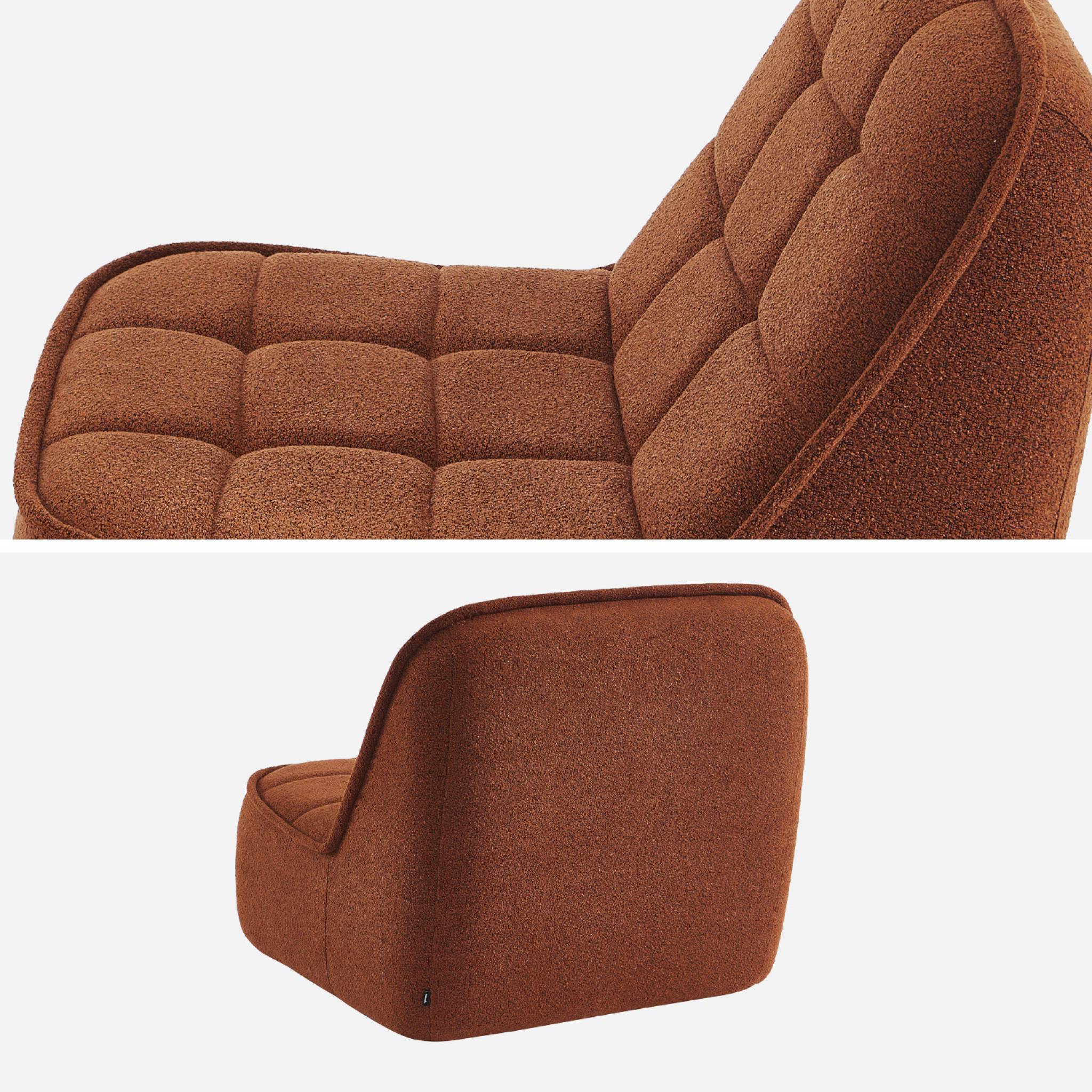 Chauffeuse bouclette texturée 1 place terracotta L 93 x P 104 x H 85cm - Boni
