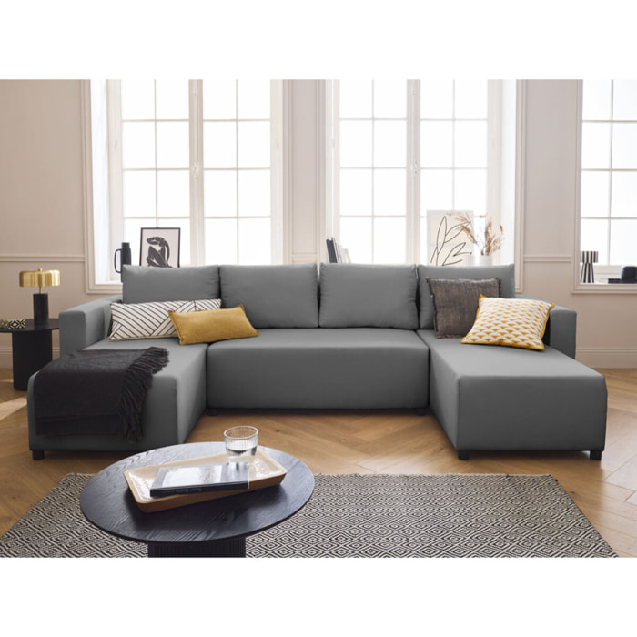 Regala - canapé panoramique - 7 places - convertible avec coffre - en tissu - Gris