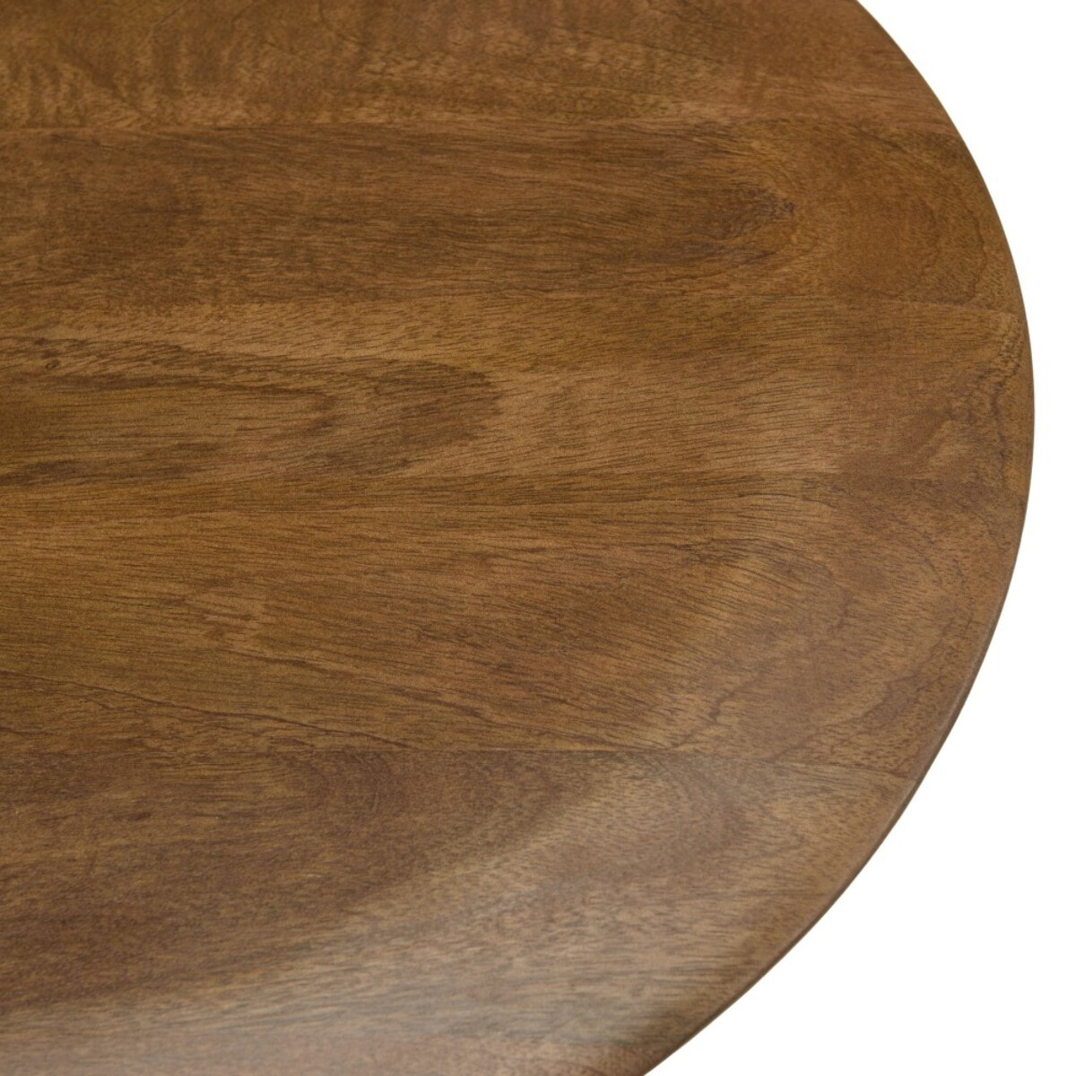 JAMES - Table d'appoint 48x48cm plateau en manguier pied métal ivoire JAMES