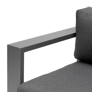 Canapé de jardin "Allure" 2 places graphite & gris zebrano en aluminium traité époxy