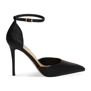 Open shank nero tacco 10 cm