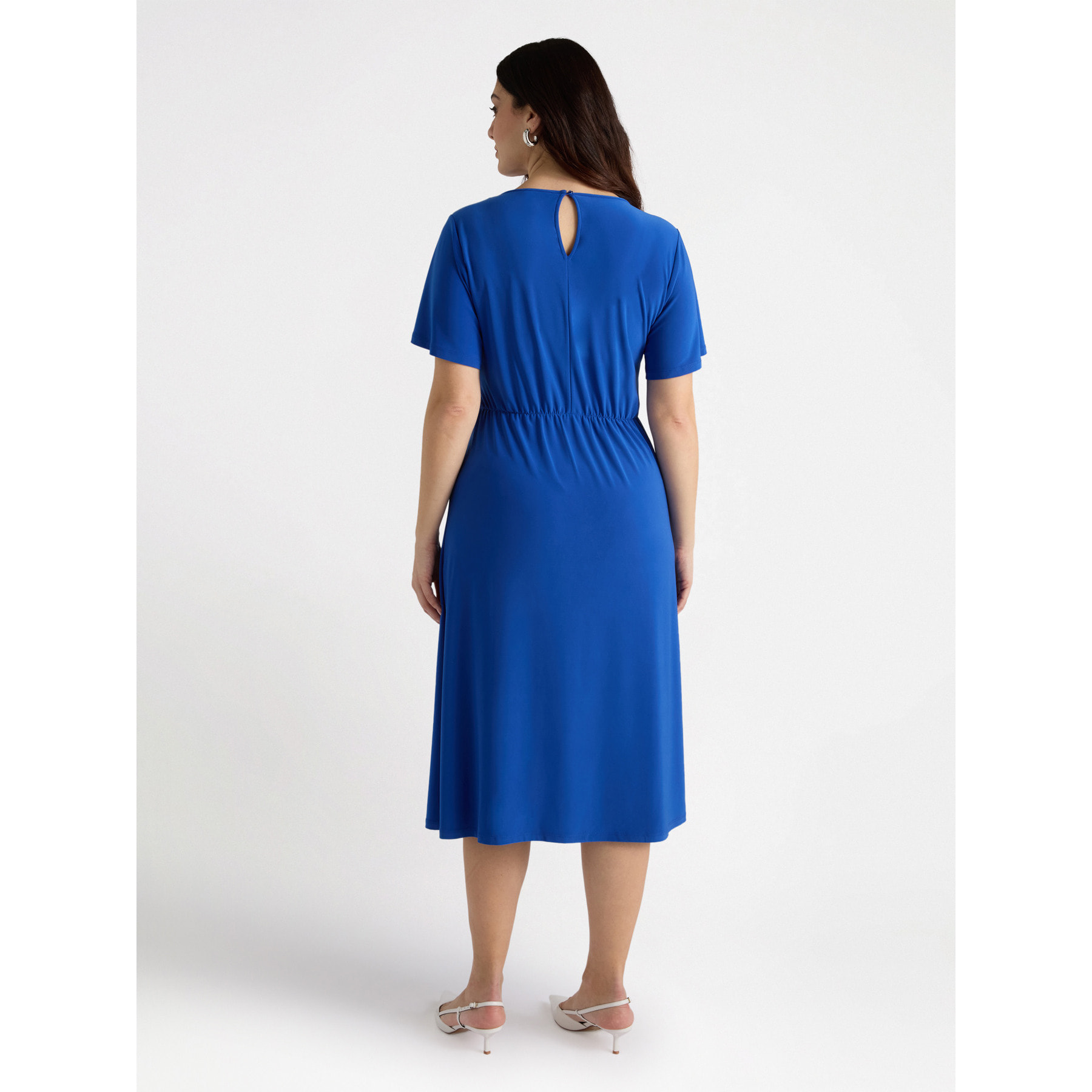 Fiorella Rubino - Vestido en tejido de punto con trabilla lateral - Azul aciano