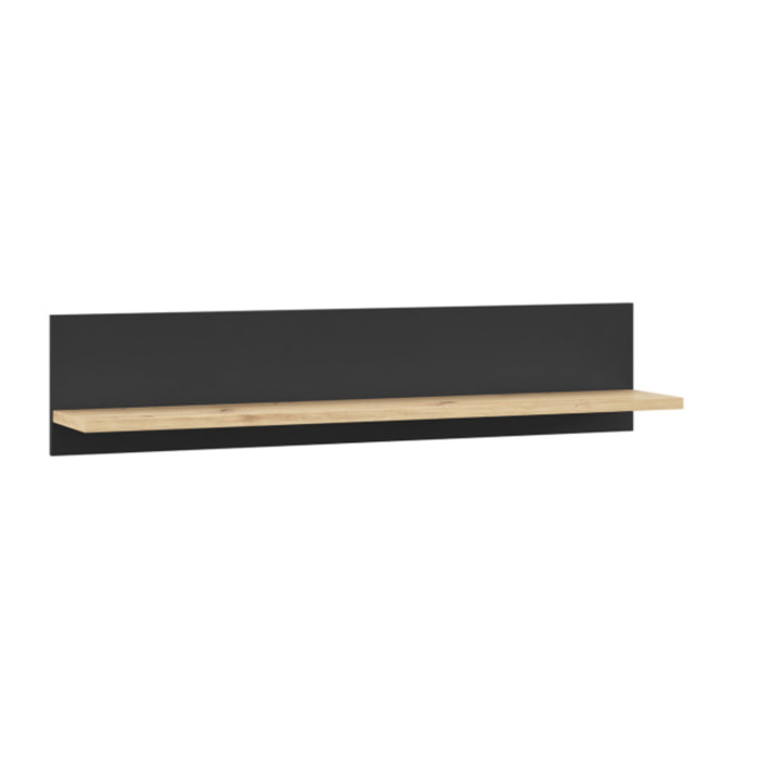 Étagère murale noire effet bois de chêne une tablette L120cm - DORY