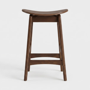 Lot de 2 tabourets pour îlot central 63 cm en bois foncé - Jude
