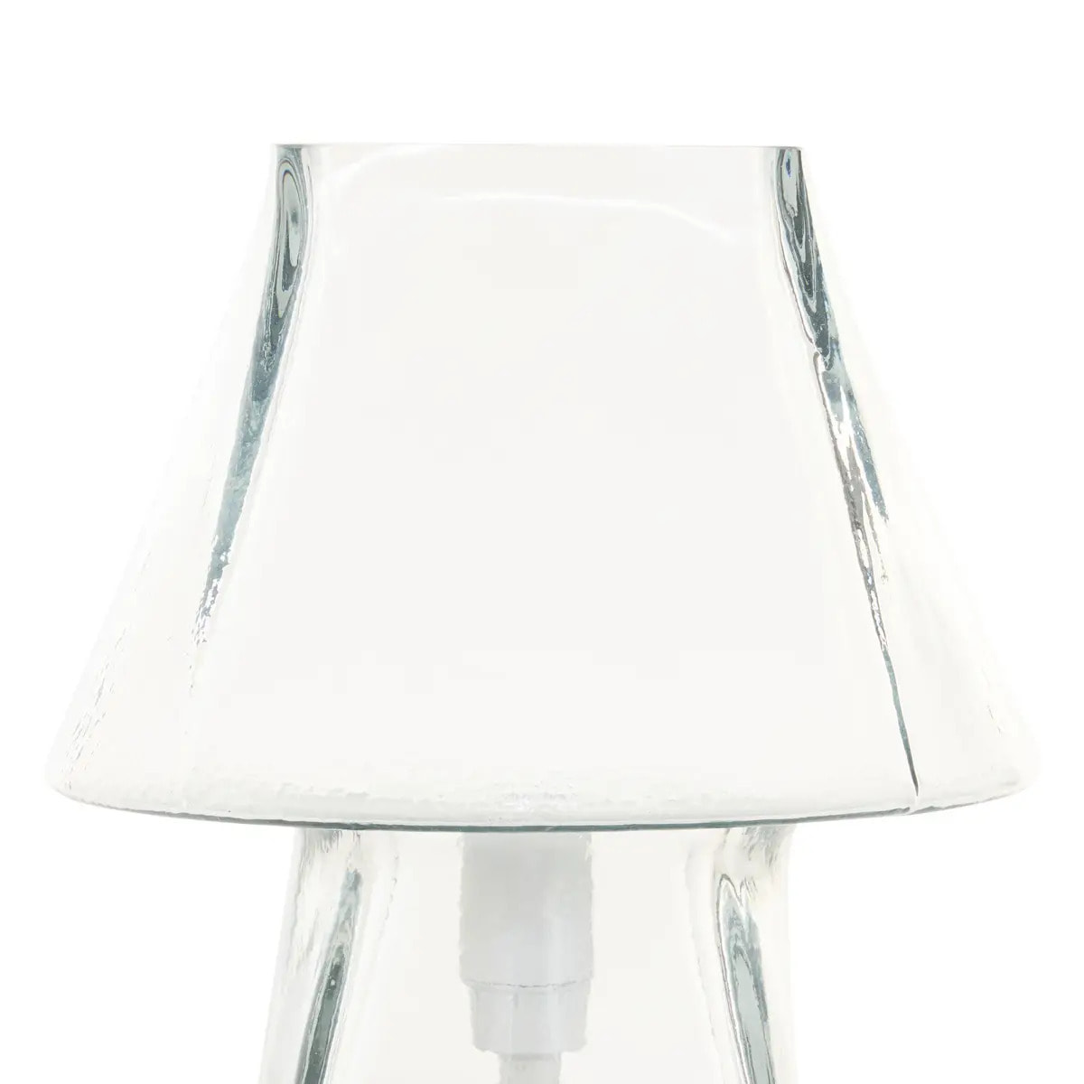Lampe champignon Elita H.26cm en verre transparent
