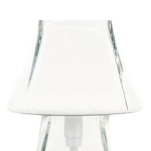 Lampe champignon Elita H.26cm en verre transparent
