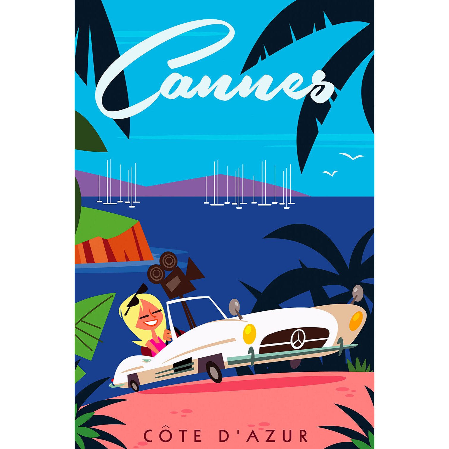 Tableau cote d azur cannes et les iles de lerins  Toile imprimée