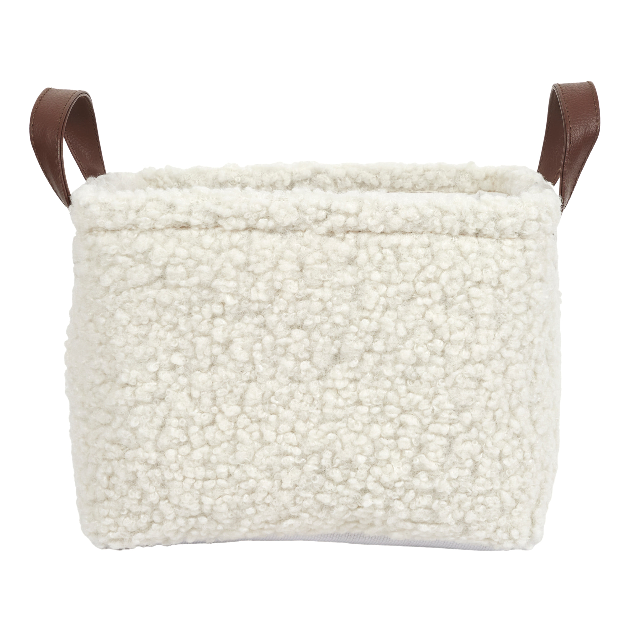 Panier Rangement Velours Cotele Blanc