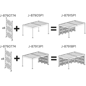 Lot de 5 claustras pour carport Libeccio