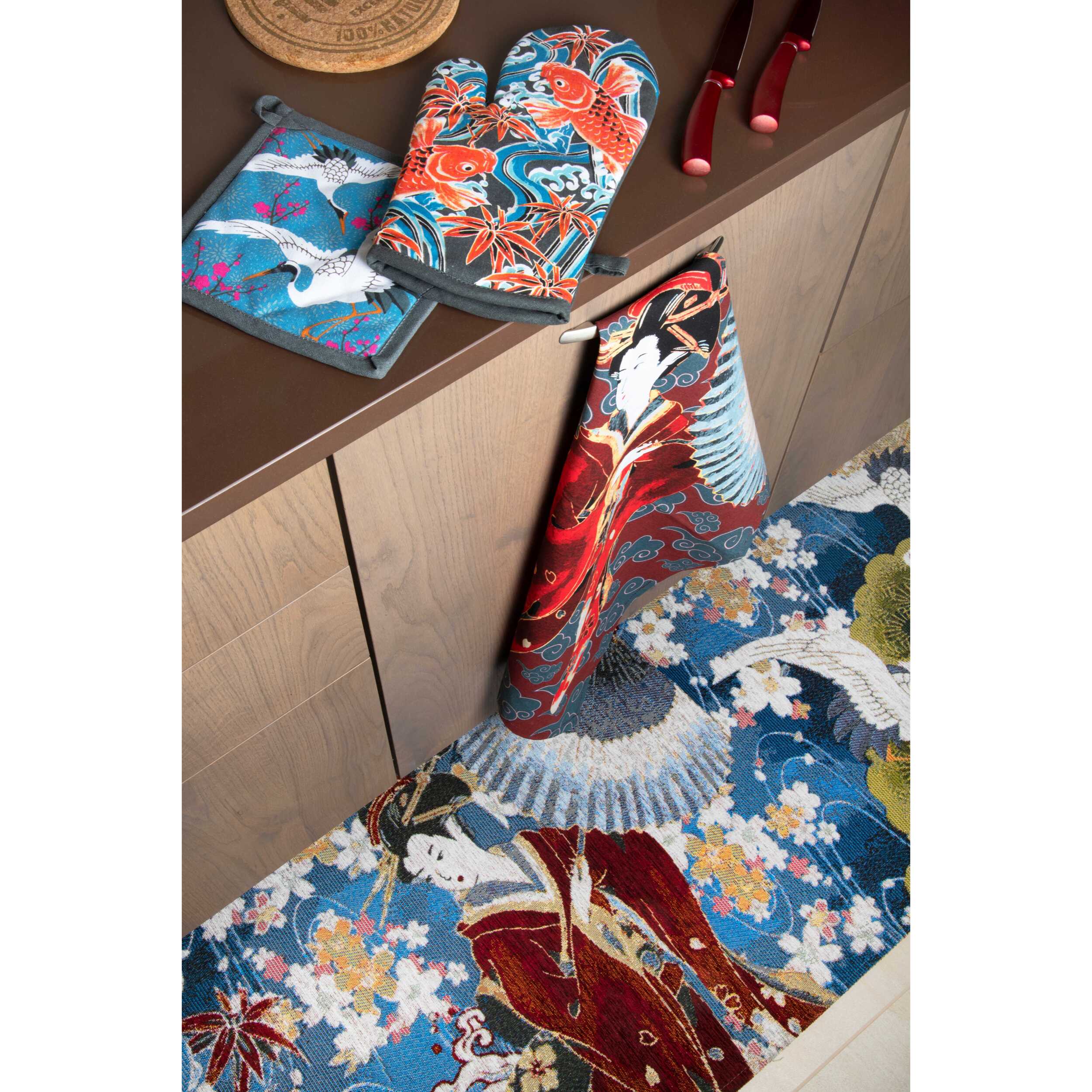 Tappeto Excelsa Kimono in poliestere e cotone 55x180x0,7 cm multicolore